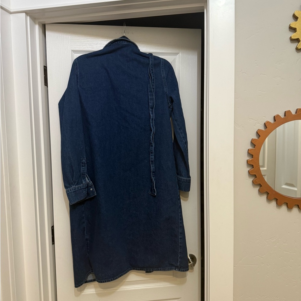 Dark Blue Denim Longline Jacket - Picture 6 of 6